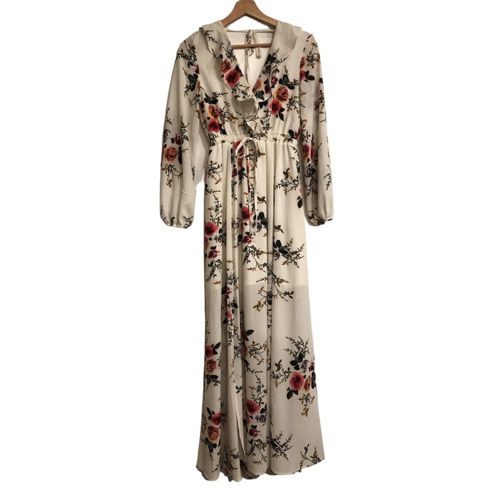 Showpo ruffle front floral maxi dress